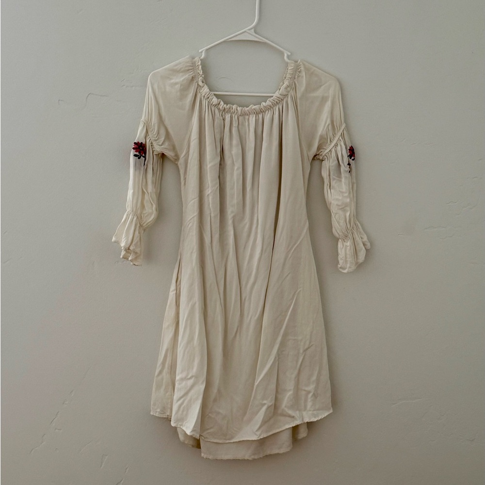 Embroidered Cream Dress - Picture 4 of 4